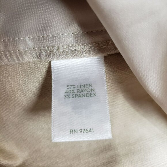 J Jill Linen Stretch Pants Womens 18 Beige High Rise Pockets - Picture 10 of 11